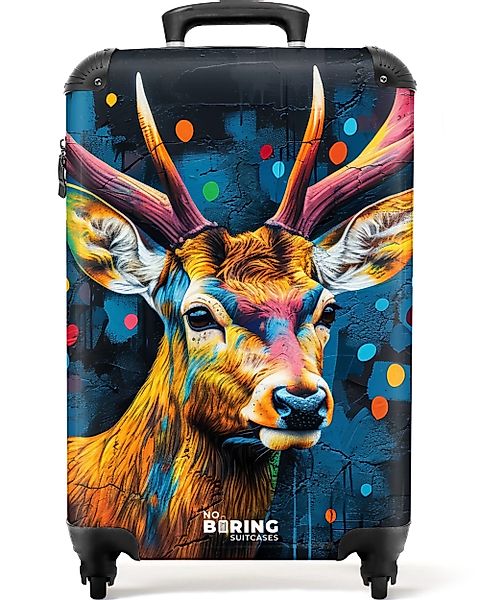NoBoringSuitcases.com© Hartschalen-Trolley Hirsch mit Geweih im günstig online kaufen