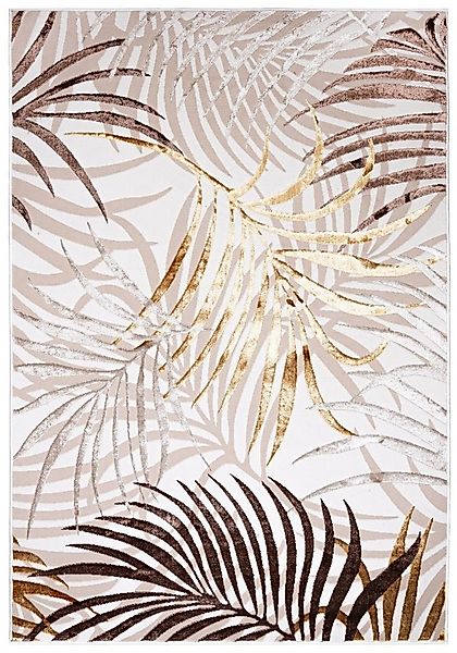 Mazovia Designteppich Modern Teppich für Wohnzimmer- Beige Creme mit Gold, günstig online kaufen