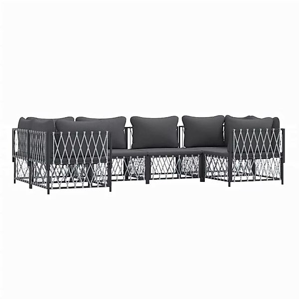 Vidaxl 6-tlg. Garten-lounge-set Mit Kissen Anthrazit Stahl günstig online kaufen