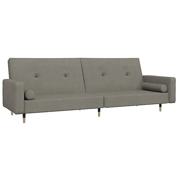 vidaXL Schlafsofa 2-Sitzer mit 2 Kissen Hellgrau Samt 375749 günstig online kaufen