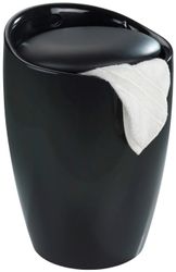 Wenko Badhocker Candy mit abnehmbarem Wäschesack Kunststoff 20 l Schwarz günstig online kaufen