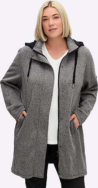 Sheego Strickfleecejacke, mit Kapuze günstig online kaufen