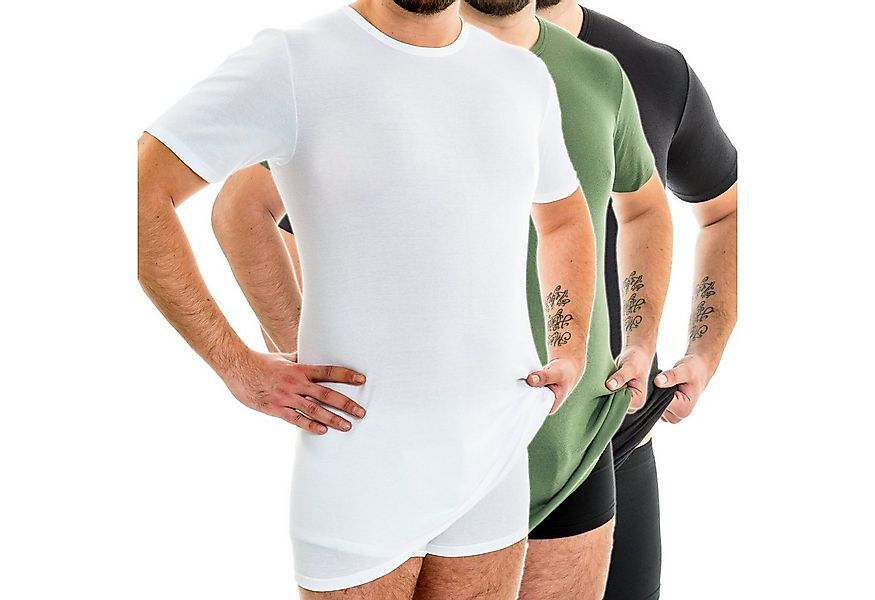 HERMKO Unterziehshirt 3847 3er Pack Herren extralanges kurzarm Shirt aus 10 günstig online kaufen