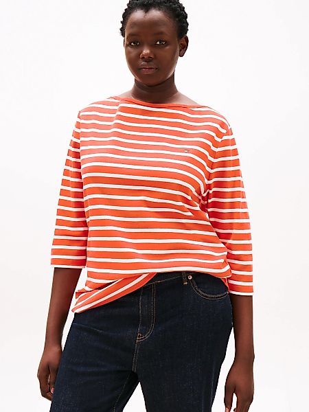 Tommy Hilfiger Curve T-Shirt "CRV SLIM CODY BOAT-NK 3/4SLV", in Großen Größ günstig online kaufen