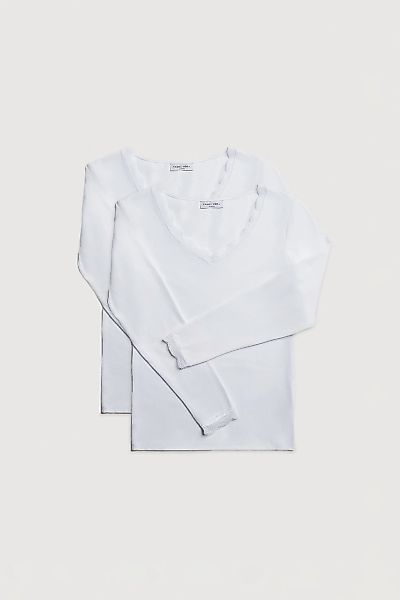 YSABEL MORA Langarmshirt "BASIC COLLECTION COTTON WITH LACE", (2er Pack), d günstig online kaufen