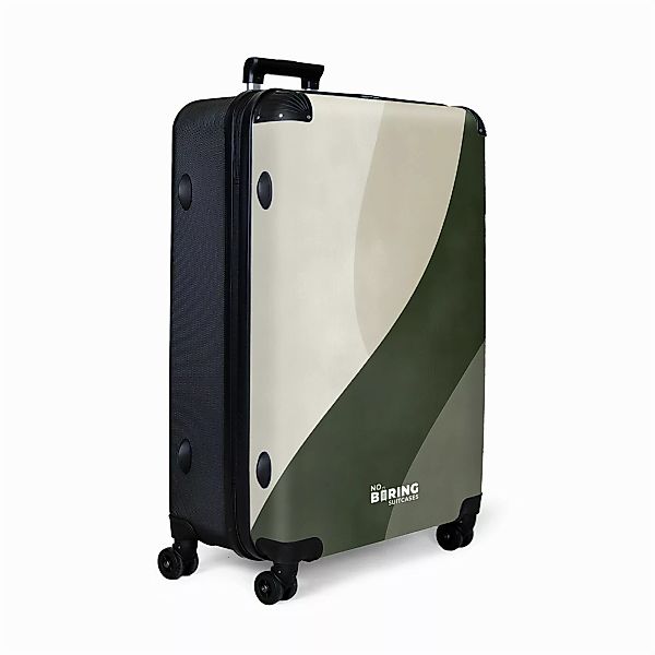 NoBoringSuitcases.com© Hartschalen-Trolley Abstrakte Welle in Olivgrün günstig online kaufen