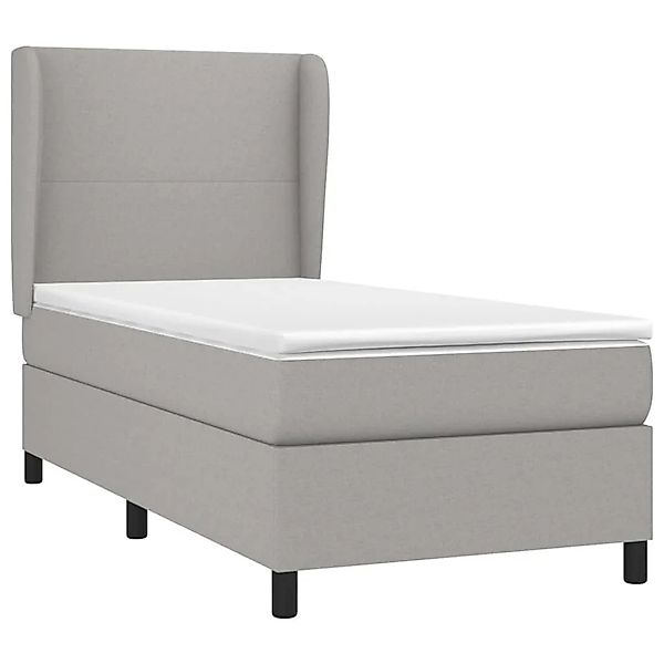 vidaXL Boxspringbett mit Matratze Hellgrau 80x200 cm Stoff 3127757 günstig online kaufen
