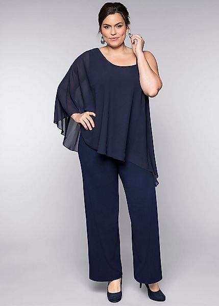 Sheego Jumpsuit Jumpsuit Ärmellos Innenbeinlänge ca. 79 cm günstig online kaufen