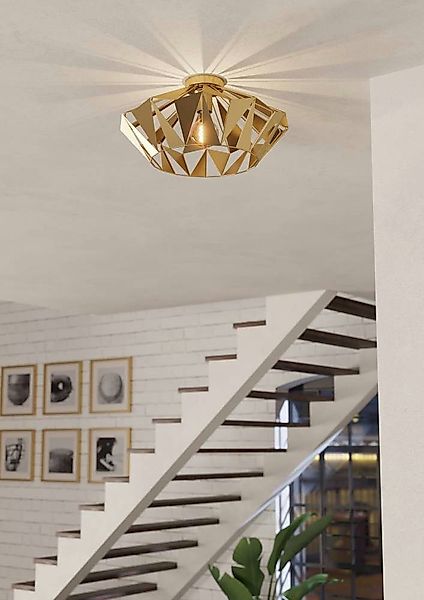 EGLO Deckenleuchte CARLTON Deckenlampe, Stahl, E27, günstig online kaufen