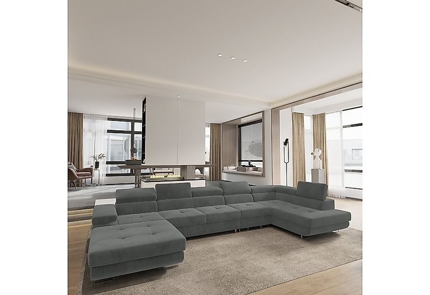 Masseno Ecksofa VELORA mit Schlaffunktion U-Form, Sofa mit Bettkasten günstig online kaufen
