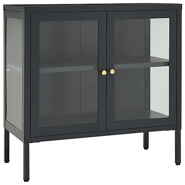 vidaXL Sideboard Anthrazit 70x35x70 cm Stahl und Glas 336066 günstig online kaufen