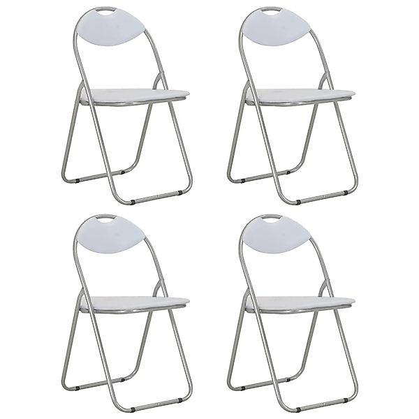 vidaXL Klappbare Esszimmerstühle 4 Stk Weiß Kunstleder 278595 günstig online kaufen