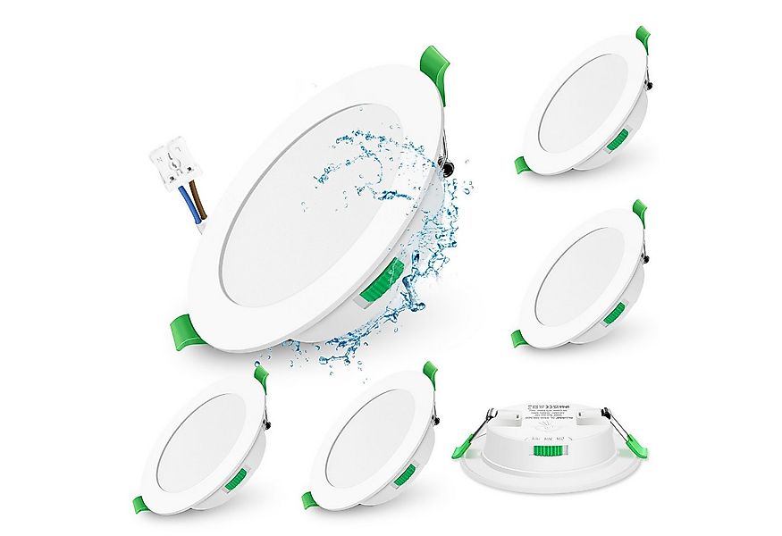 ALUSSO LED Einbaustrahler 6er-Set, 230 V Flach, IP65 LED Spots für Bad, 5 W günstig online kaufen