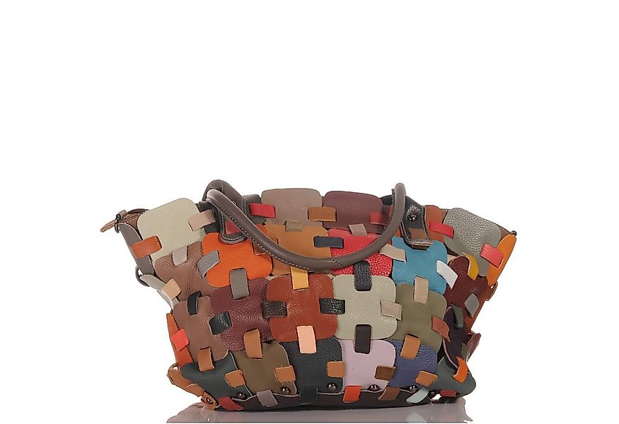 KMISSO Henkeltasche Damen Leder Patchwork Umhängetasche Shopper Schultertas günstig online kaufen