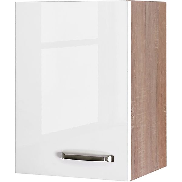 Flex-Well Exclusiv Küchen-Oberschrank Valero 40x55cm Hochglanz Weiß-Sonoma günstig online kaufen