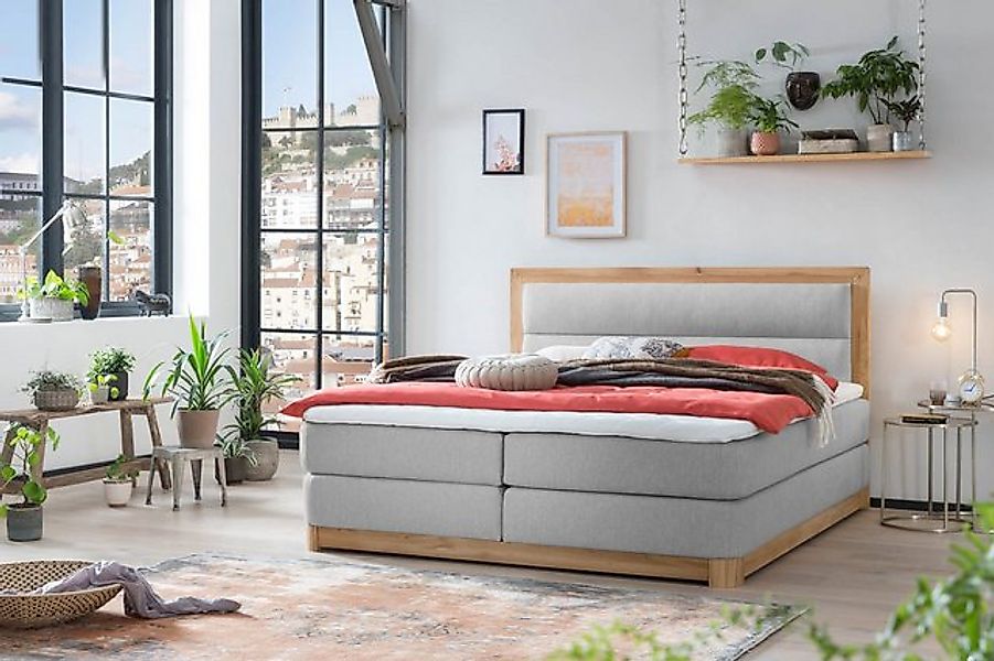 Belanoti Boxspringbett Age (Boxspringbett 180x200 Eiche 7-Zonen Taschenfede günstig online kaufen