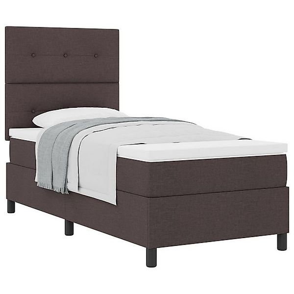 vidaXL Bett Boxspringbett mit Matratze Dunkelbraun Einzelstoff (1-tlg) günstig online kaufen