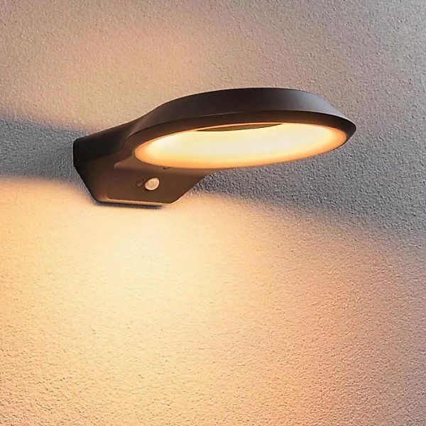 LED Wandleuchte Anela in Anthrazit 12W 700lm IP44 mit Bewegungsmelder und D günstig online kaufen