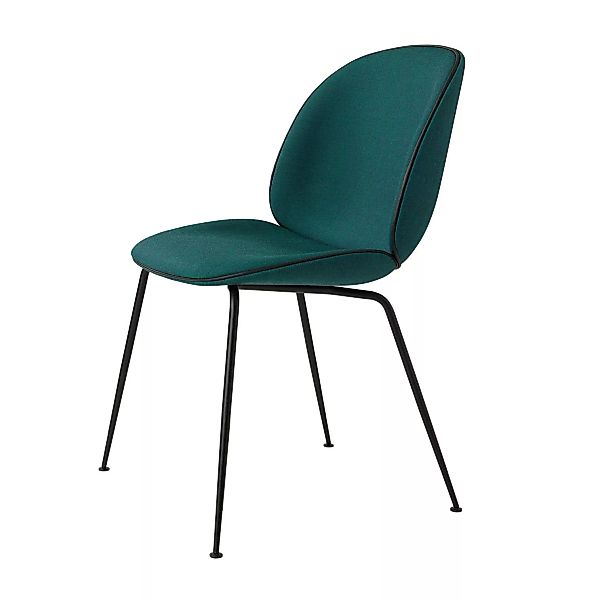 Gubi - Beetle Chair mit Stoff und Gestell schwarz - grün Stoff Canvas 984/B günstig online kaufen