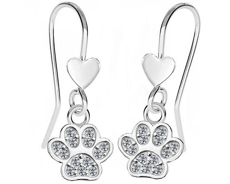 Goldene Hufeisen Paar Ohrhänger Charmante Pfoten Silber-Ohrringe mit Zirkon günstig online kaufen