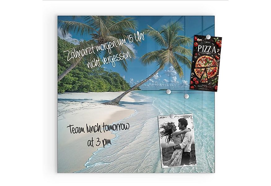 Primedeco Magnettafel Glas Strandurlaub Pinnwand Whiteboard beschreibbar, ( günstig online kaufen