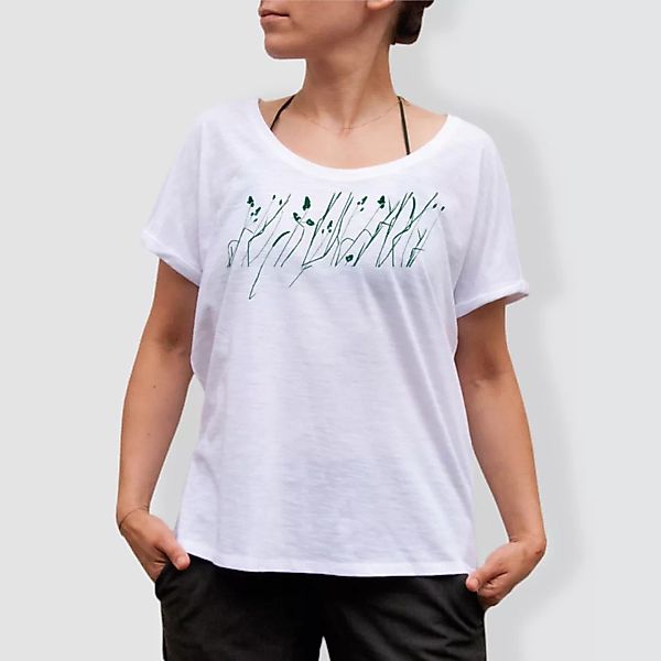 Damen T-shirt, "Wiese", Weiss - Opaline/white günstig online kaufen