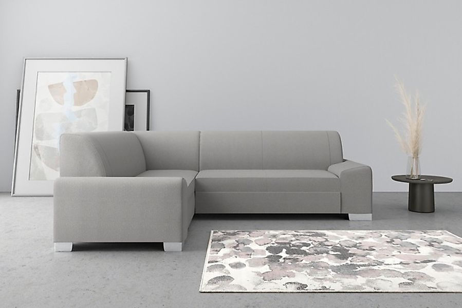 DOMO collection Ecksofa »Anzio in kubischer Formensprache, flache Armlehnen günstig online kaufen