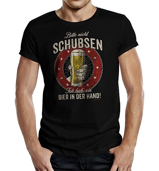 RAHMENLOS® T-Shirt für Bier Liebhaber: Bitte nicht schubsen günstig online kaufen