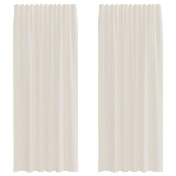 vidaXL Voile Vorhänge mit Stangentaschen 2 Stk Creme 4102178 günstig online kaufen