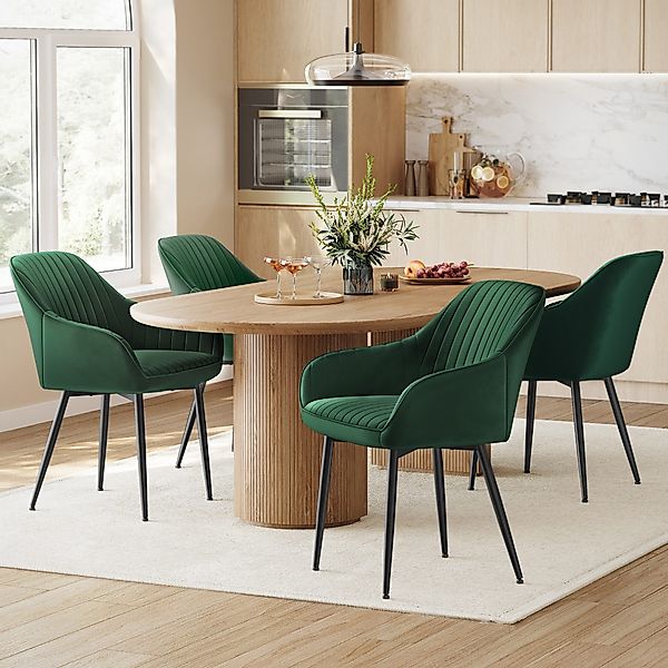 SONGMICS Esszimmerstuhl (4 St), 4er Set, Küchenstuhl, Sessel, Samt, Polster günstig online kaufen