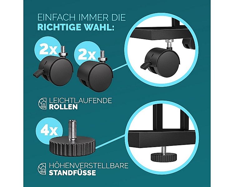 Casaria Beistelltisch, mit 4 Rollen 2 Bremsen 50x35x70cm 40kg Belastbarkeit günstig online kaufen