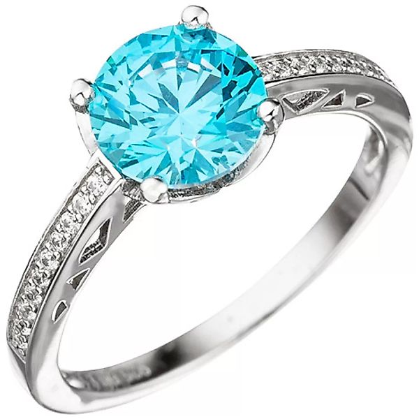SIGO Damen Ring 925 Sterling Silber mit Zikonia türkis blau hellblau günstig online kaufen