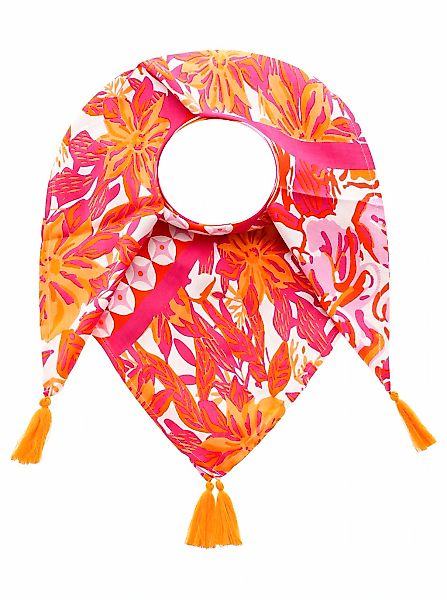 Zwillingsherz Modetuch "Hawaii Blume", mit Tasseln und farbenfrohem Blumenm günstig online kaufen