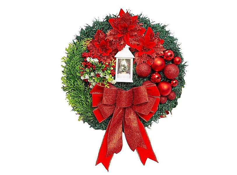 Coonoor Dekokranz LED Künstlicher Weihnachtskranz für Tür, 40cm Türkranz We günstig online kaufen