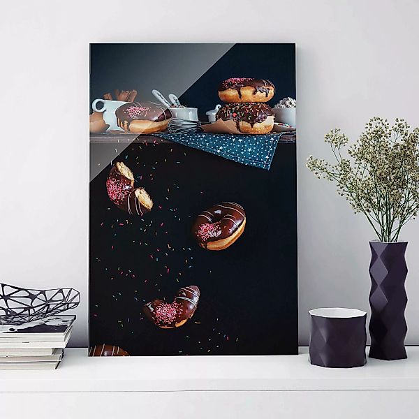 Glasbild Küche - Hochformat Donuts vom Küchenregal günstig online kaufen