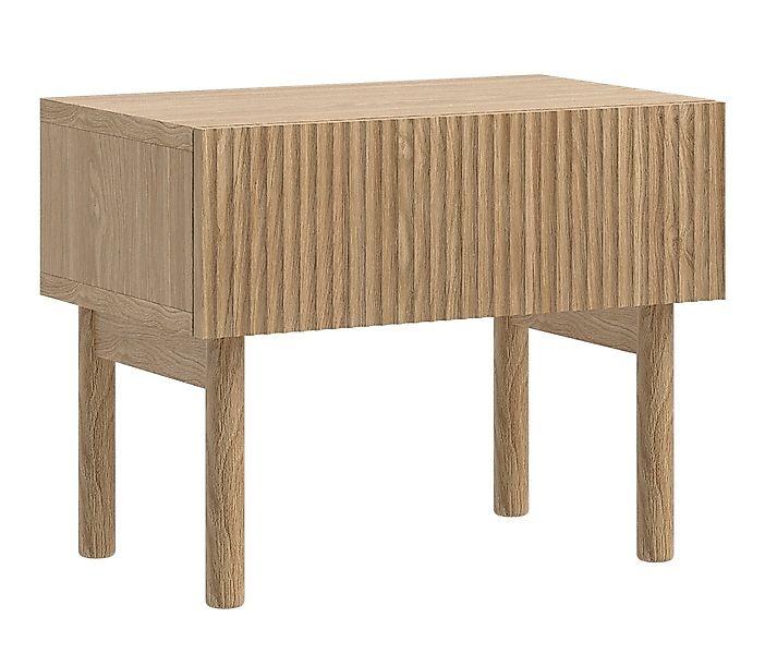 Selsey Nachttisch NOLIE, mit Schublade, geriffelter Front und Beinen aus Ma günstig online kaufen