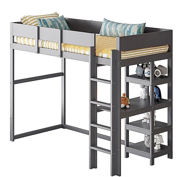 Gotagee Kinderbett Hochbett 90x200cm Bettgestell Einzelbett Funktionsbett J günstig online kaufen