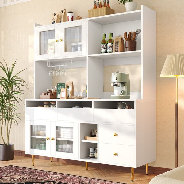 Celya Hochschrank Restaurant-Hochschrank,Glastür, Weinglasregal,mehrschicht günstig online kaufen