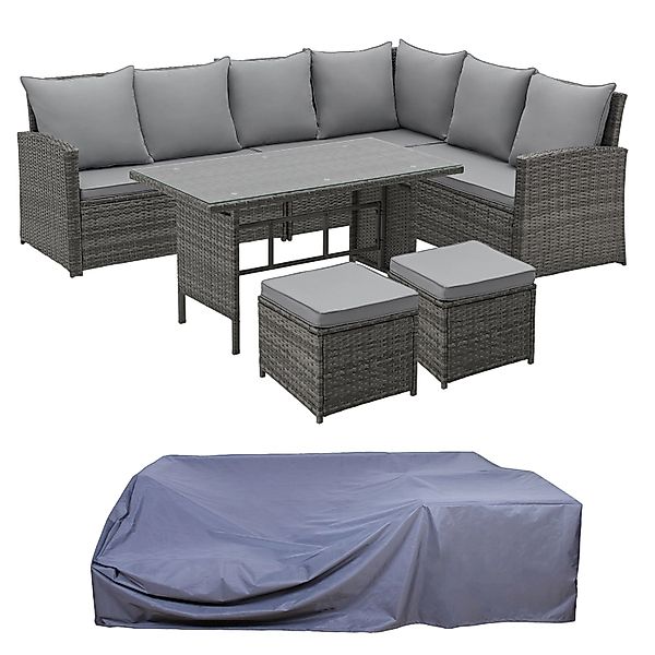 SVITA Gartenlounge-Set MONROE, (Set, Polyrattan-Gartenmöbel-Garnitur mit pa günstig online kaufen