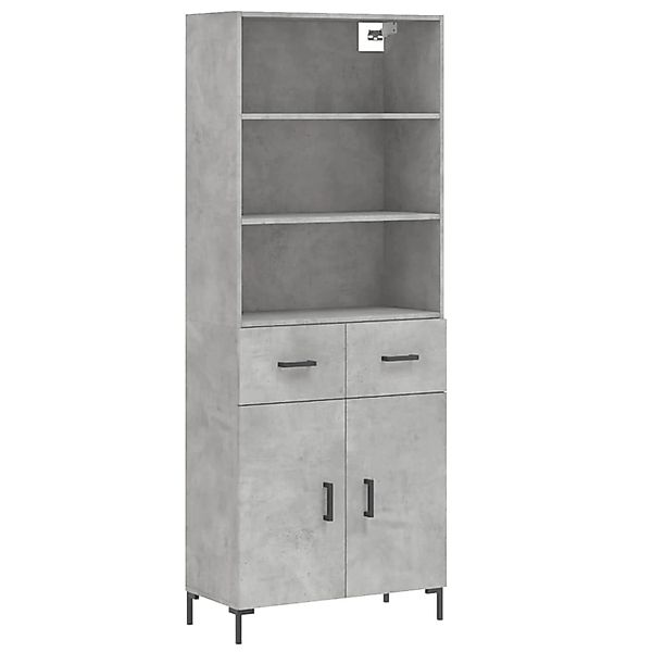 vidaXL Highboard Betongrau 69,5x34x180 cm Holzwerkstoff 3200517 günstig online kaufen