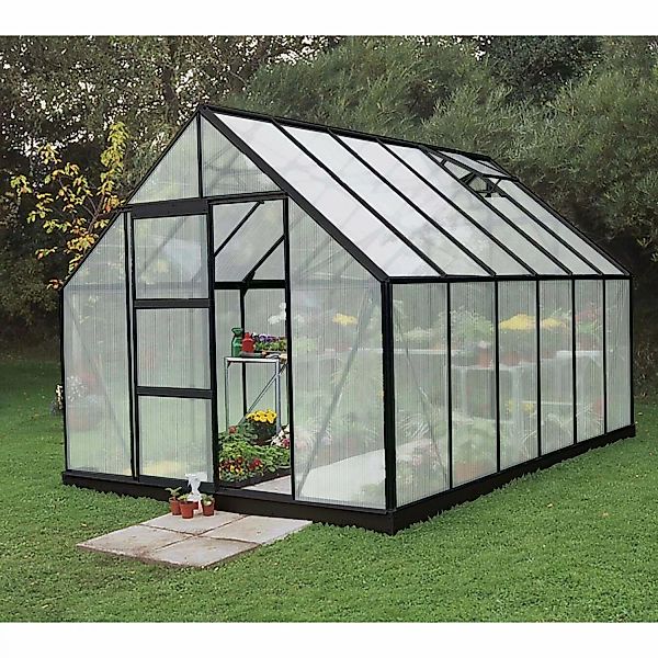 Halls Gewächshaus Universal 128 Schwarz 9,9 m² günstig online kaufen