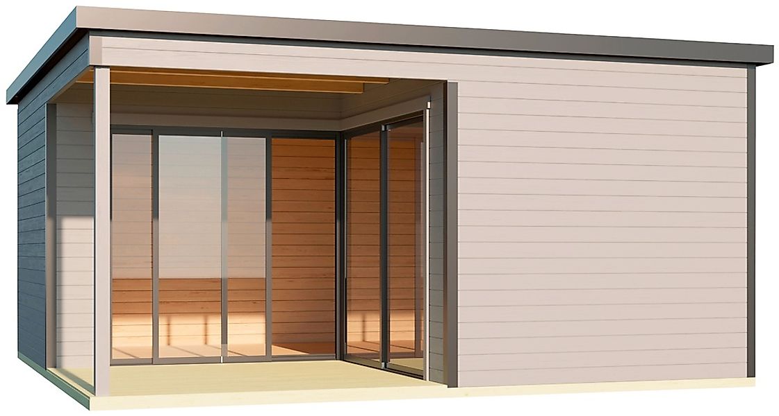 LASITA MAJA Gartenhaus "DOMEO 6 LOGGIA LICHTGRAU/ANTHRAZIT", (Set), mit Übe günstig online kaufen