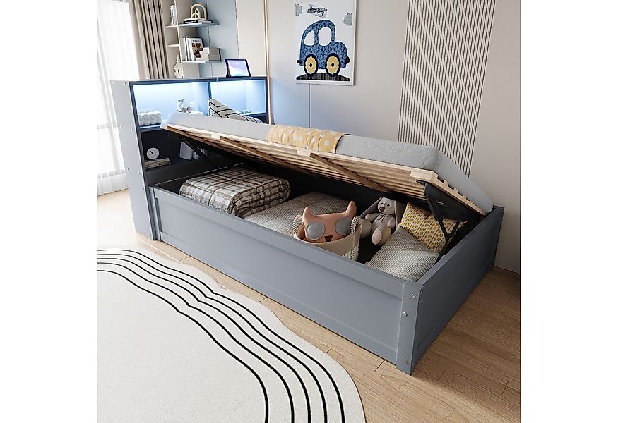 Merax Daybett 90x200cm mit LED-Lichtleiste und USB-Steckdose (1 tlg), Schla günstig online kaufen