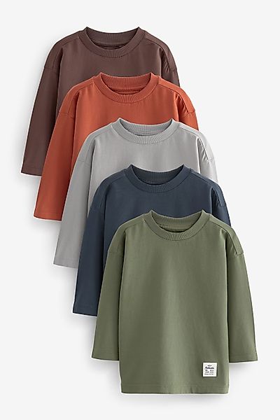Next Langarmshirt 5er-Pack Langarmshirts, schlicht (5-tlg) günstig online kaufen
