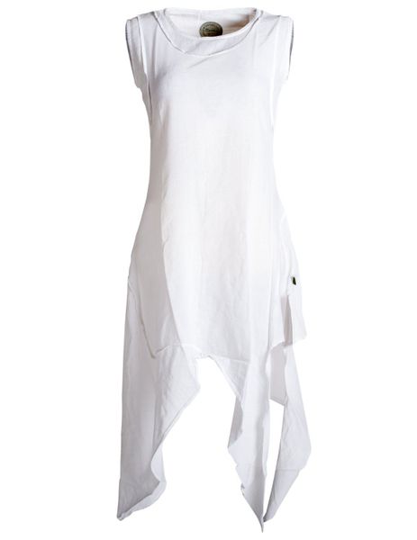 Vishes Zipfelkleid Asymmetrisches armloses Lagenlook Zipfelkleid günstig online kaufen
