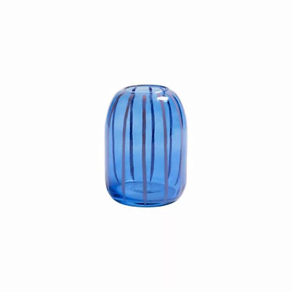 Vase Sweep glas blau / Ø 9.5 x H 14 cm - Glas - & klevering - Blau günstig online kaufen