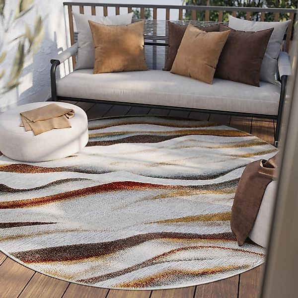 Wecon home Outdoorteppich »Creek«, rund, 5 mm Höhe, für Innen & Außen, stra günstig online kaufen