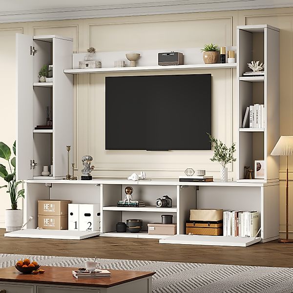 Odikalo Wohnwand Mediawand inkl.TV-Board,Standregal,2 Wandregal, (180x35x33 günstig online kaufen