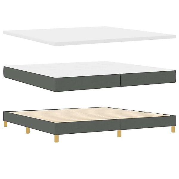 vidaXL Boxspringbett mit Matratze Dunkelgrau 200 x 200 cm Polyester 3341252 günstig online kaufen