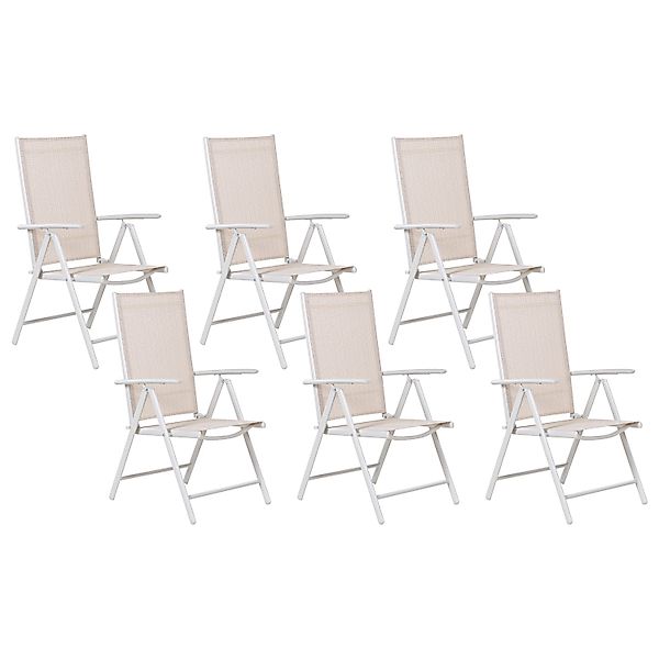 Beliani Gartenstuhl Beige Weiss 65x54x103 günstig online kaufen